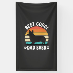 Best Corgi Dad Ever Retro Dog Banner