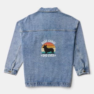 Best Corgi Dad Ever Retro Dog Denim Jacket