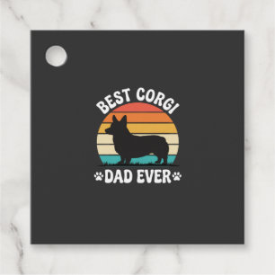 Best Corgi Dad Ever Retro Dog Favor Tags