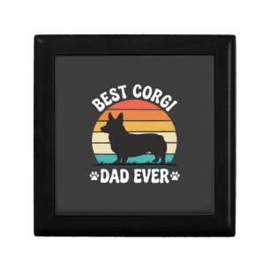 Best Corgi Dad Ever Retro Dog Gift Box