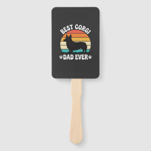 Best Corgi Dad Ever Retro Dog Hand Fan