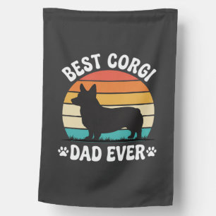 Best Corgi Dad Ever Retro Dog House Flag