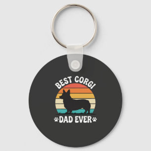 Best Corgi Dad Ever Retro Dog Keychain