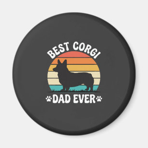 Best Corgi Dad Ever Retro Dog Magnet