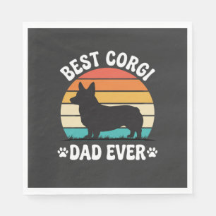 Best Corgi Dad Ever Retro Dog Napkins