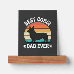 Best Corgi Dad Ever Retro Dog Picture Ledge