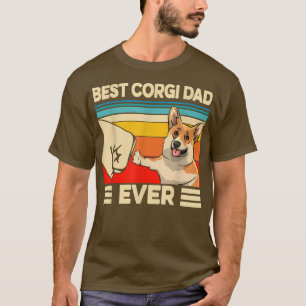 Best Corgi Dad Ever Retro Vintage 60s 70s Sunset T-Shirt