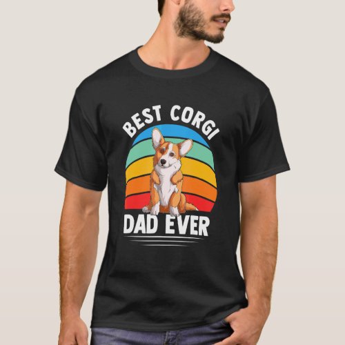 Best Corgi Dad Ever Vintage Dog Owner Animal  Fath T_Shirt