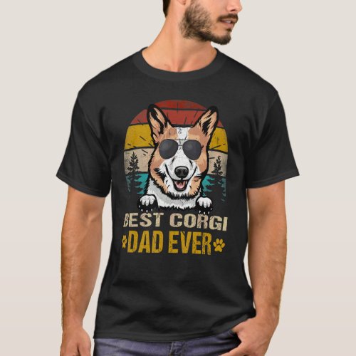 Best Corgi Dad Ever Vintage Dog T_Shirt