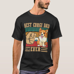 Best Corgi Dad Ever Vintage Retro Gifts Dog Lover T-Shirt