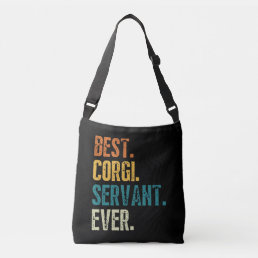Best Corgi Dog Servant Ever Distressed Retro Crossbody Bag