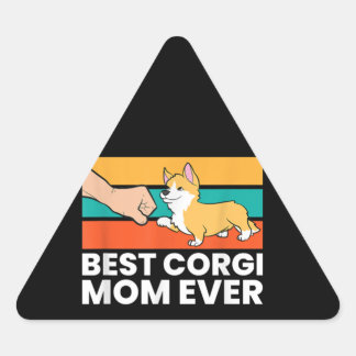 Best Corgi Mom Ever Triangle Sticker