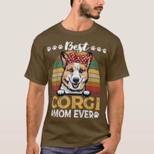 Best Corgi Mom Ever Vintage Dog Paw Mother's Day T-Shirt