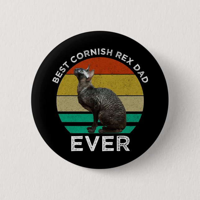 Best Cornish Rex Dad Ever Button (Front)