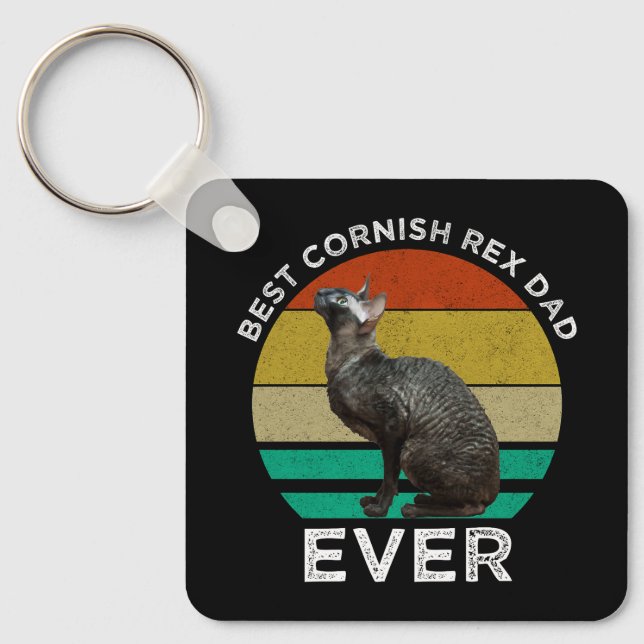 Best Cornish Rex Dad Ever Keychain (Front)