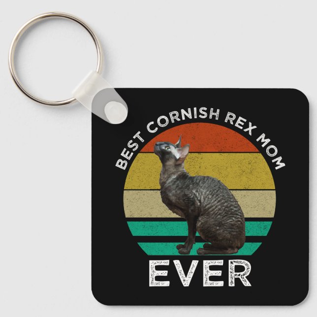 Best Cornish Rex Mom Ever Keychain (Front)