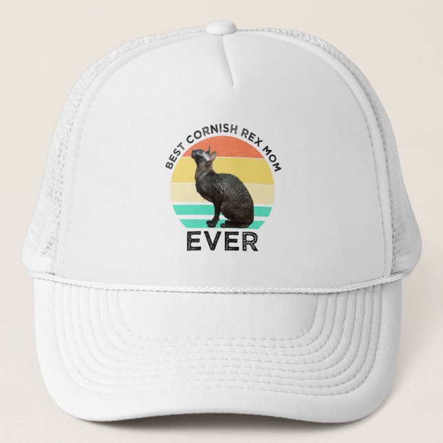 Best Cornish Rex Mom Ever Trucker Hat (Front)