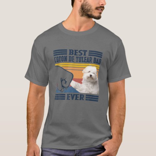 Best Coton De Tulear Dad Ever Vintage Father Day T_Shirt