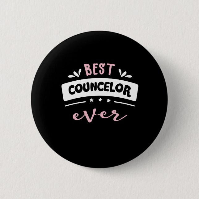 Best Counselor Ever Gift Idea Button (Front)