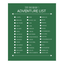 Best couple's gift bucket list poster