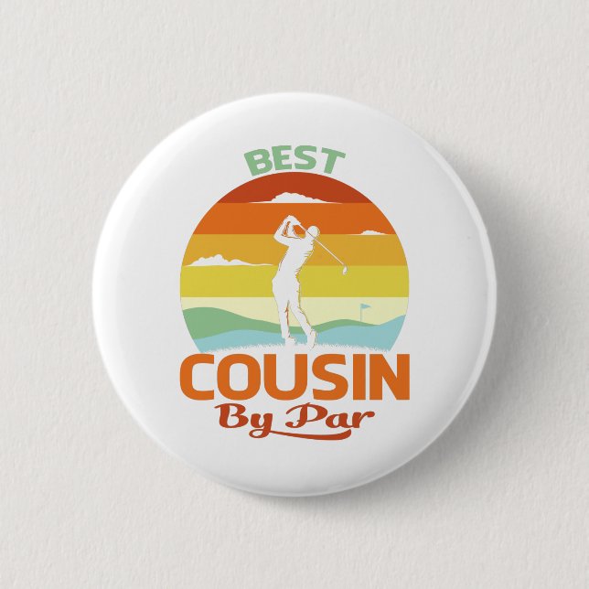 Best Cousin By Par Father's Day Golf Shirt Gift Button (Front)
