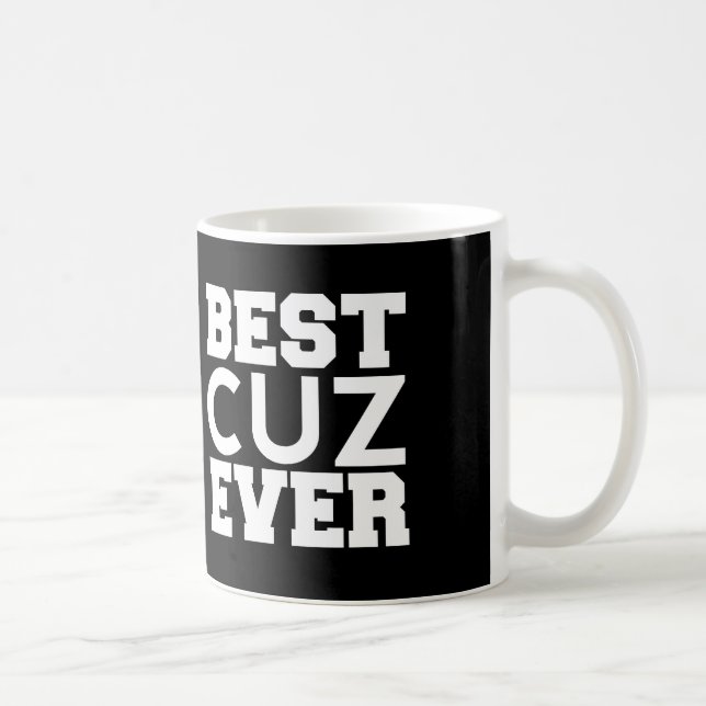 Best COUSIN Ever Black and White Modern A07 Coffee Mug (Right)