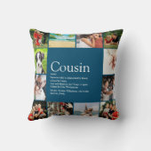 Best Cousin Ever Definition 12 Photo Collage Throw Pillow (Back)