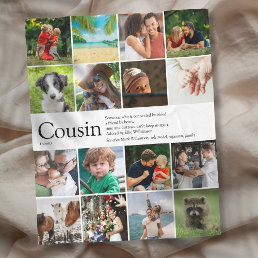 Best Cousin Ever Definition 16 Photo Collage Fun Fleece Blanket