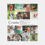 Best Cousin Ever Definition 16 Photo Collage Fun Fleece Blanket (Front)