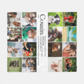 Best Cousin Ever Definition 16 Photo Collage Fun Fleece Blanket (Front (Horizontal))