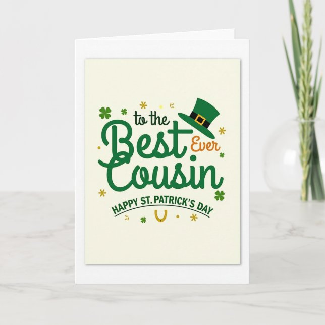 Best Cousin Ever St Patricks Card (Front)