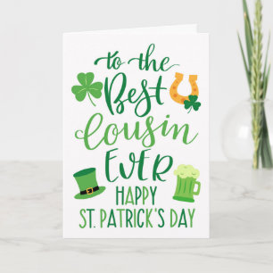 Best Cousin Ever St Patrick's Day Typography Card