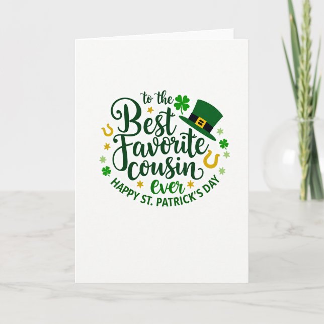 Best Cousin St Patricks Day Card (Front)