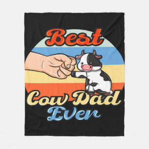 Best Cow Dad Ever  Funny dad gift Fleece Blanket
