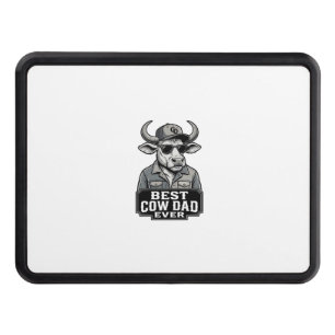 Best Cow Dad Ever Vintage Engraving Design_1 Hitch Cover