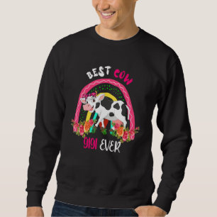 Best Cow Gigi Ever Cute Cow Bow Tie Farmer Mother' Sweatshirt