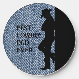 Best Cowboy Dad Ever Father's Day Western Style Wireless Charger