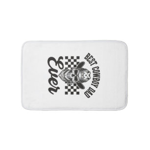Best Cowboy Dad Skull Western Shirt Design_1 Bath Mat