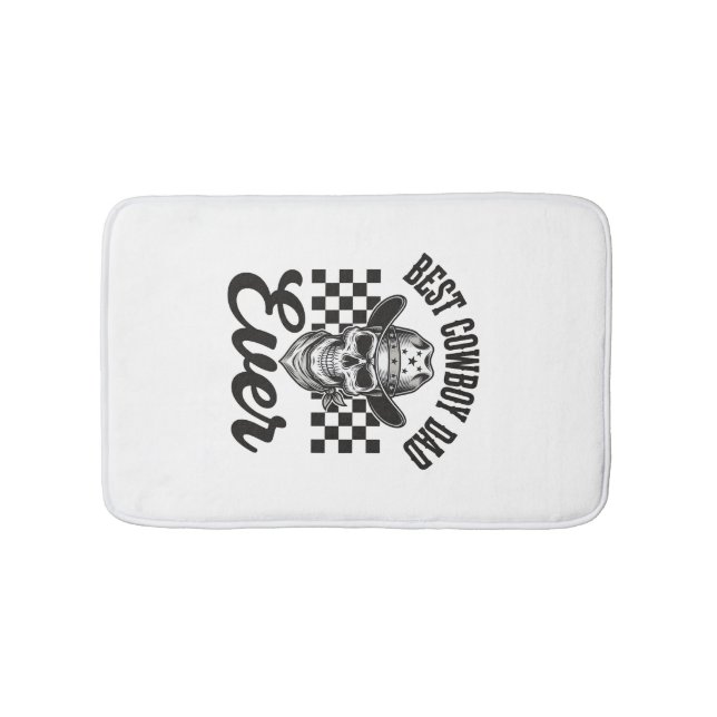 Best Cowboy Dad Skull Western Shirt Design_1 Bath Mat (Front)