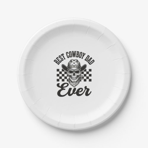 Best Cowboy Dad Skull Western Shirt Design_1 Paper Plates