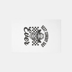Best Cowboy Dad Skull Western Shirt Design_1 Rug