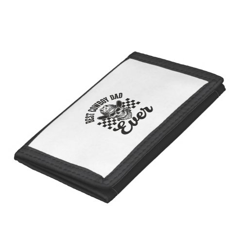 Best Cowboy Dad Skull Western Shirt Design_1 Trifold Wallet