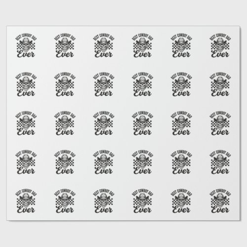 Best Cowboy Dad Skull Western Shirt Design_1 Wrapping Paper