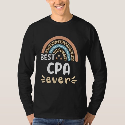 Best Cpa Ever Leopard Rainbow Mom T_Shirt