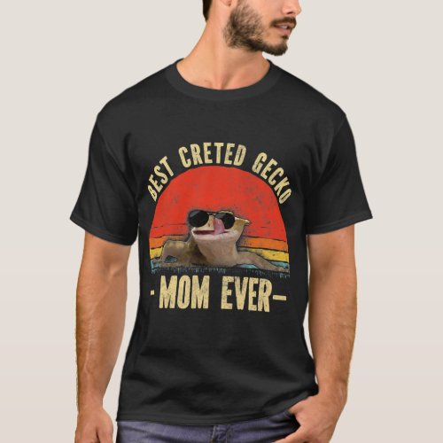 Best Crested Gecko Dad Ever Retro Vintage Sunset  T_Shirt