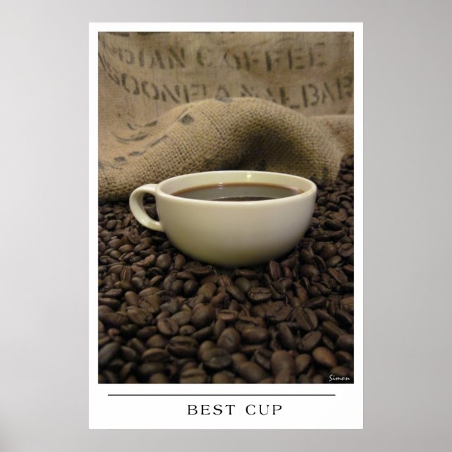 Best Cup - Send Coffee Art Poster (Front)