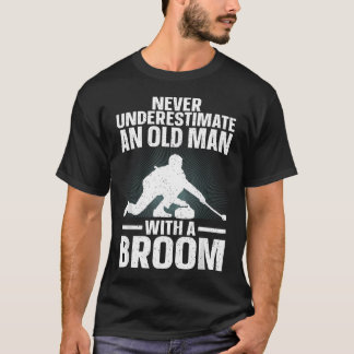 Best Curling Art For Grandpa Men Curling Sport T-Shirt