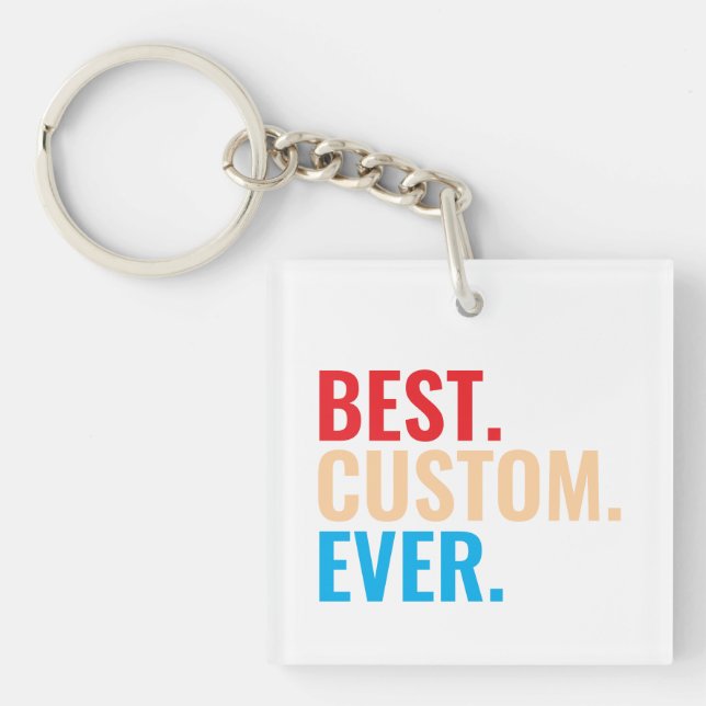 Best custom ever vintage retro Customized text Keychain (Front)
