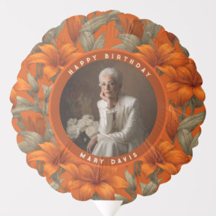 Best Custom Lilies Flower Milestone Birthday Balloon