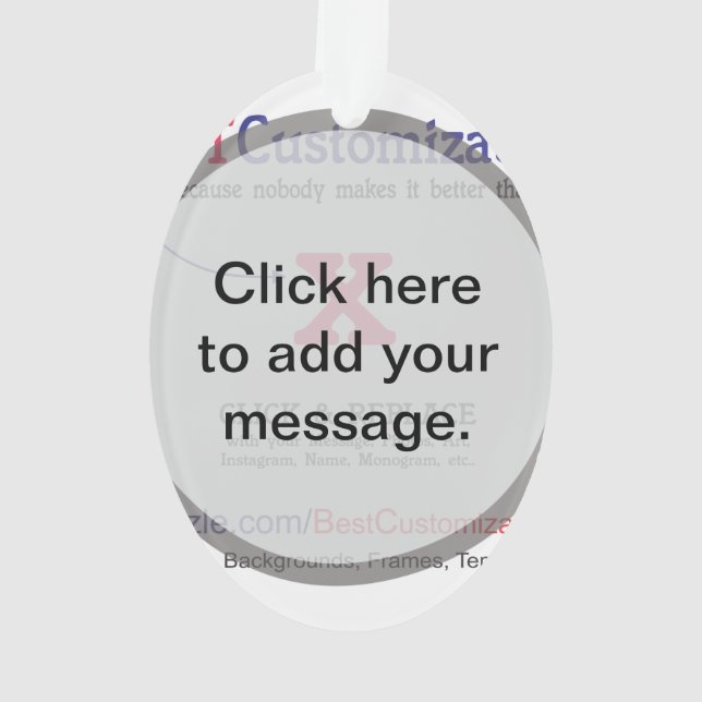 Best Customizable Gift Template Ornament (Back)